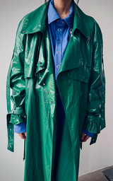 Pierced Trench Coat - Green
