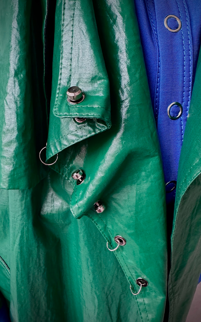 Pierced Trench Coat - Green