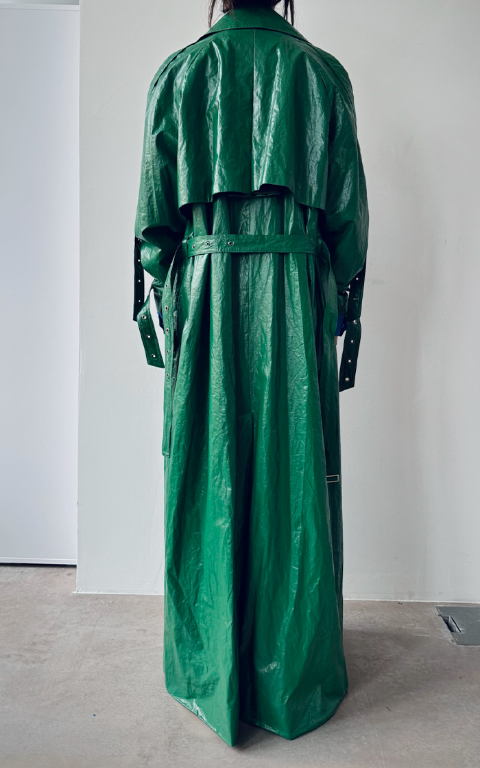 Pierced Trench Coat - Green