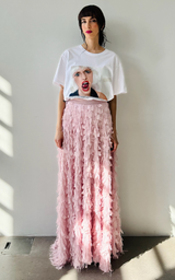 Textured Maxi Skirt - Light Rose