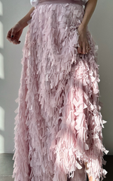 Textured Maxi Skirt - Light Rose