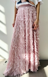 Textured Maxi Skirt - Light Rose