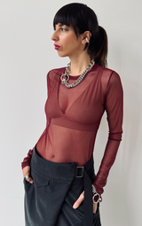 Mesh T-Shirt - Dark Red