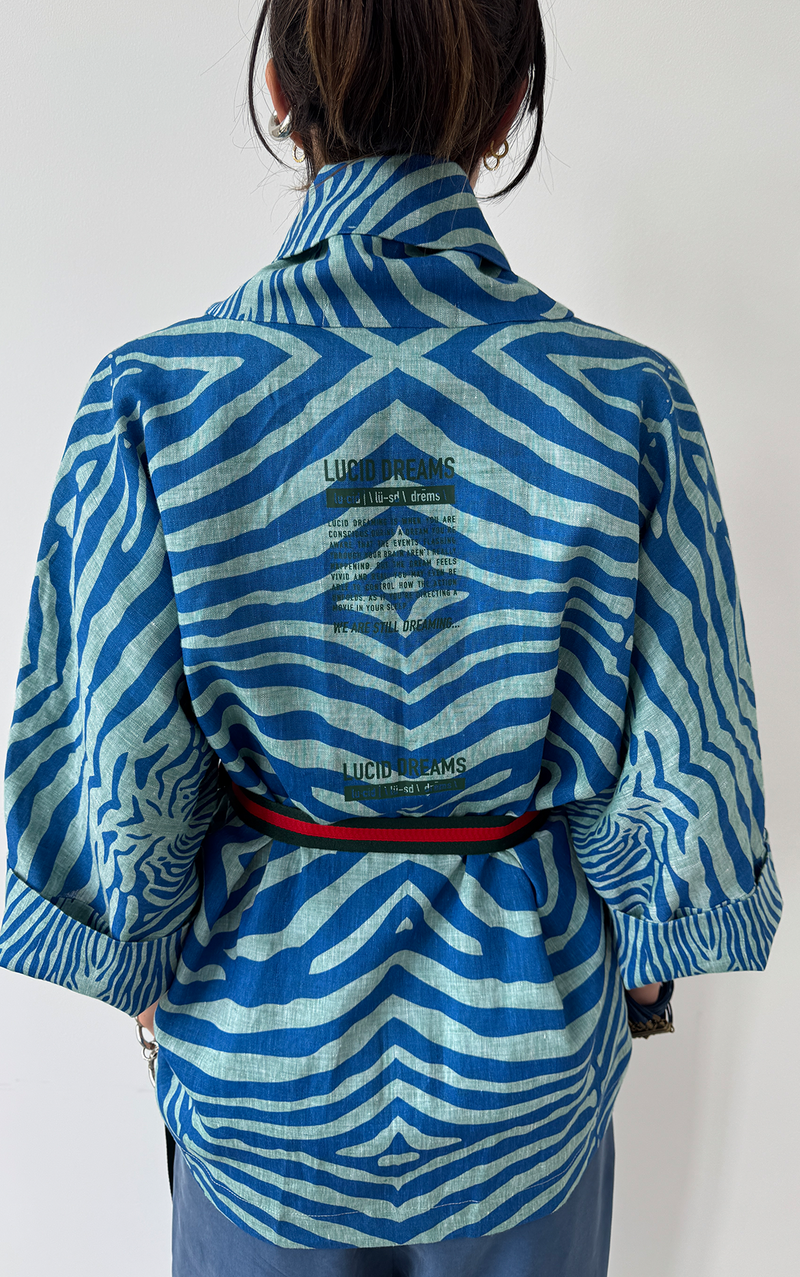 Zebra Linen Kimono