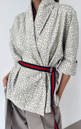 Leopard Lucid Dreams Kimono - OffWhite