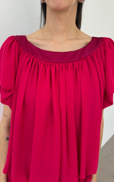 Ruffle Dress Short - Hot Pink