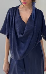 Navy Blue Drape Dress