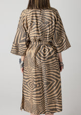 Linen Kimono - Zebra Beige