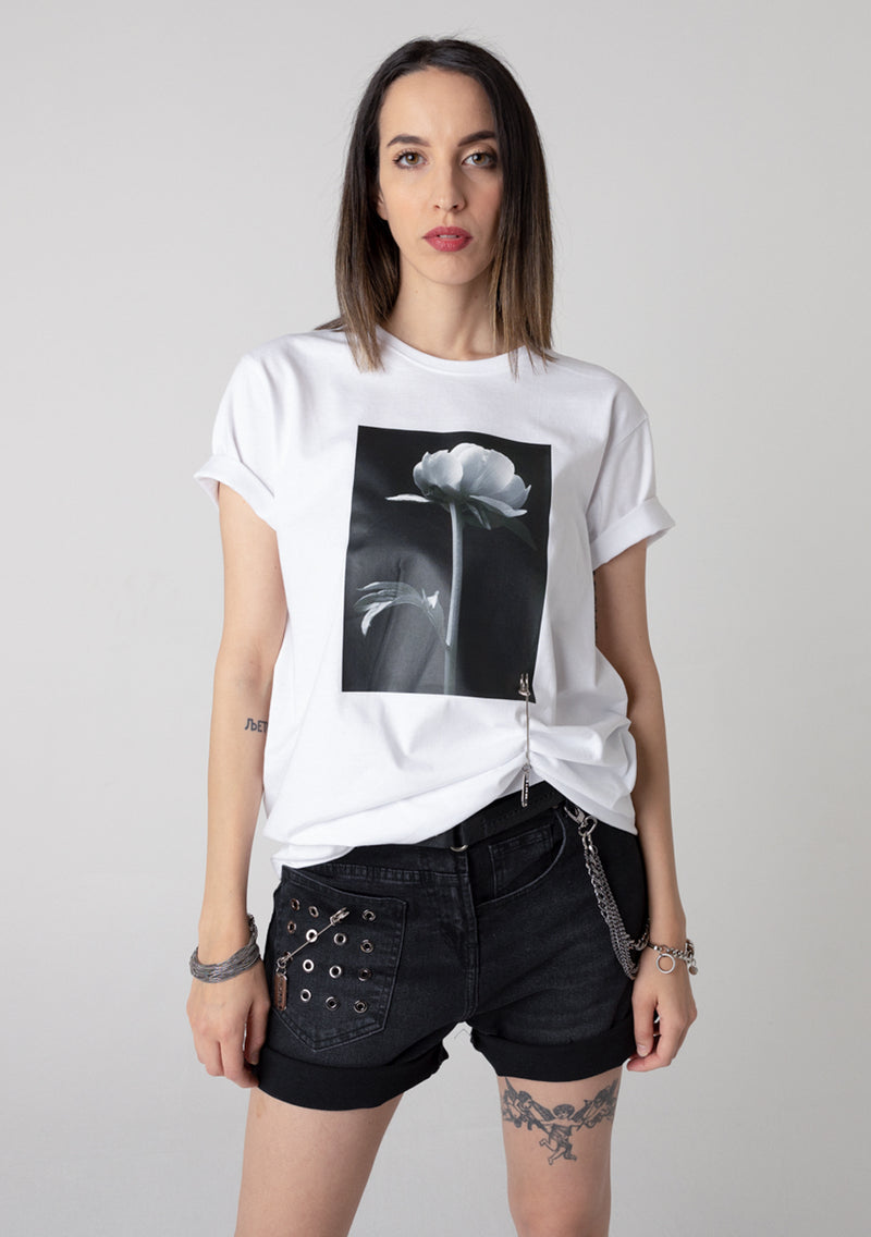 T-Shirt - Black&White Peony