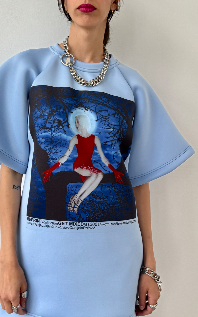Graphic Long T-Shirt - Blue