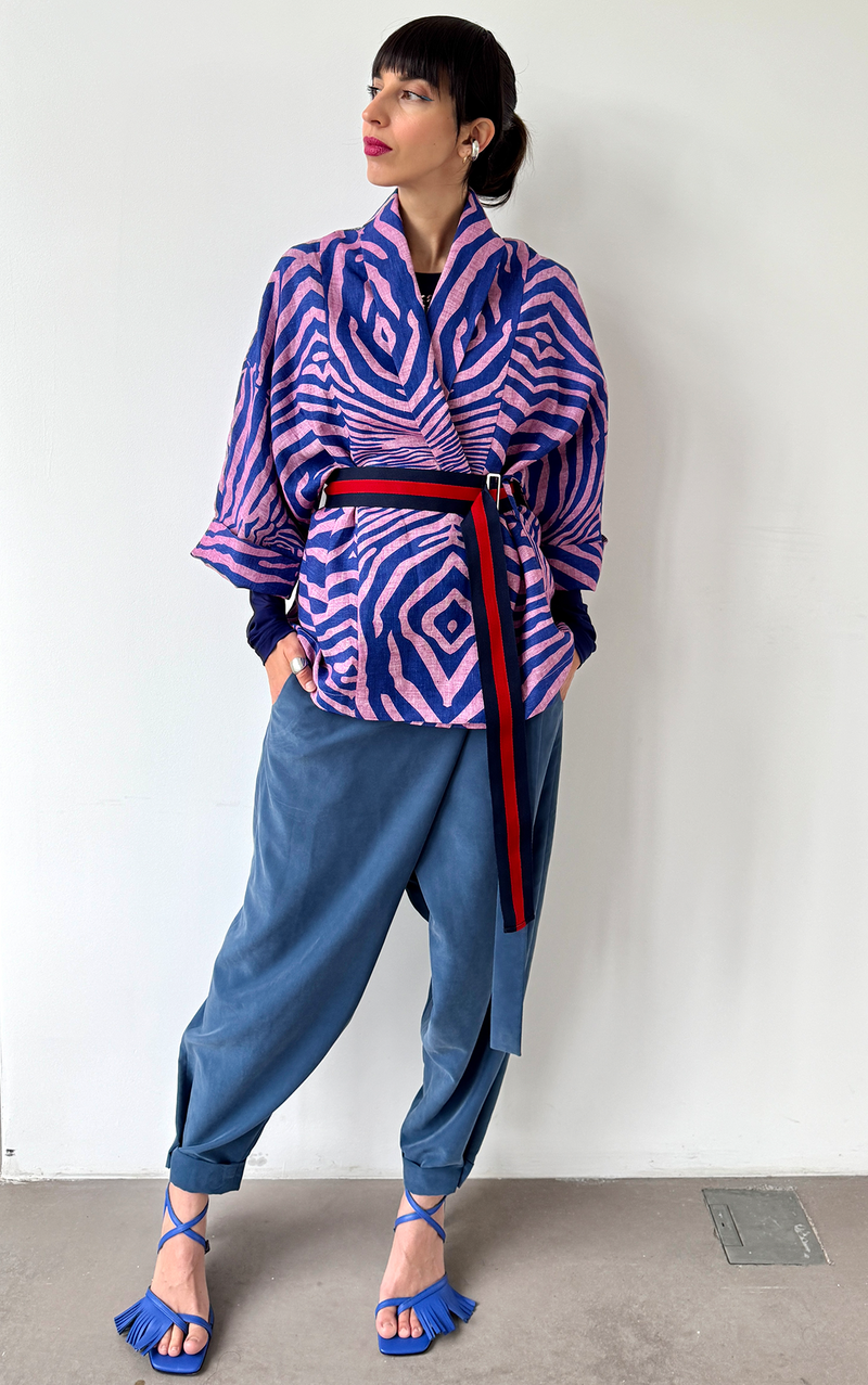 Leopard Lucid Dreams Kimono - Purple