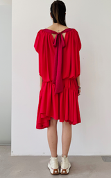 Ruffle Dress Short - Hot Pink