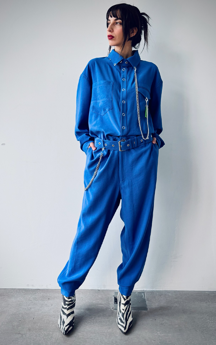 Military Jumpsuit - Electric Blue