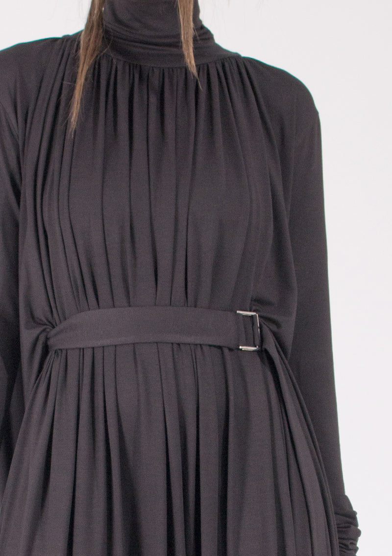 Turtleneck Trapeze Dress - Black JSP Ready Turtleneck Trapeze Dress - Black JSP Ready