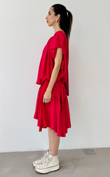 Ruffle Dress Short - Hot Pink