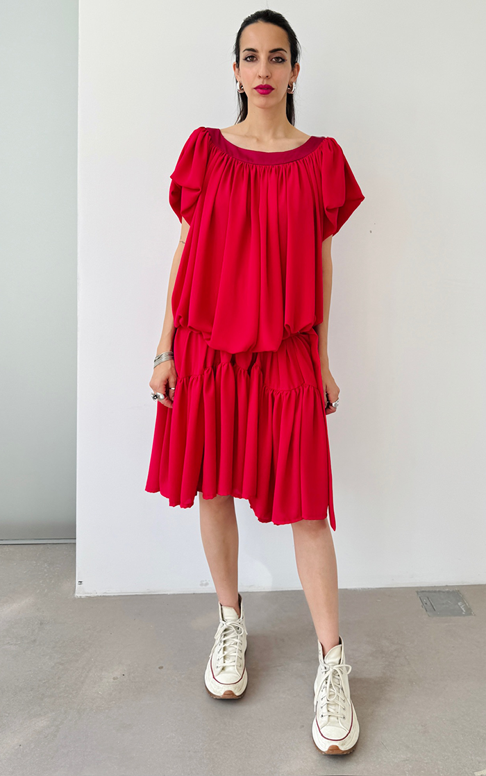 Ruffle Dress Short - Hot Pink