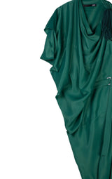 Asym  Drape Dress - Green