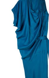 Asym Drape Dress - Mint Blue