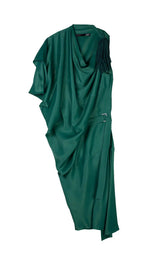Asym  Drape Dress - Green