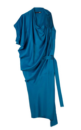 Asym Drape Dress - Mint Blue