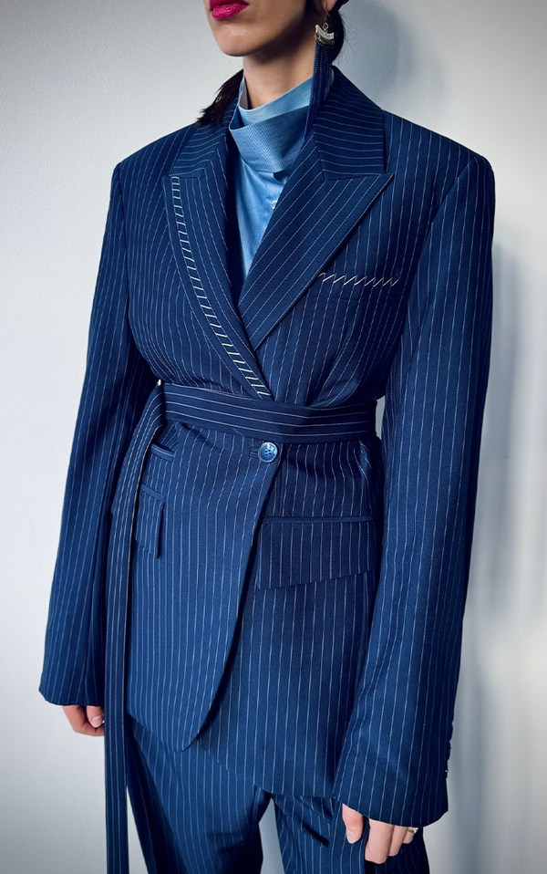 Suit Jacket - Stripe Blue