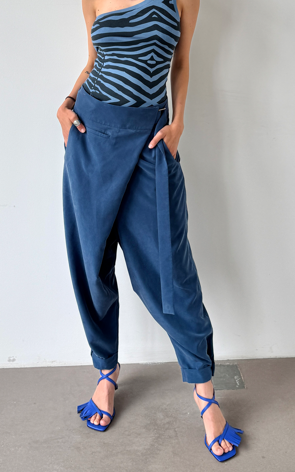Wrap Pants - Blue