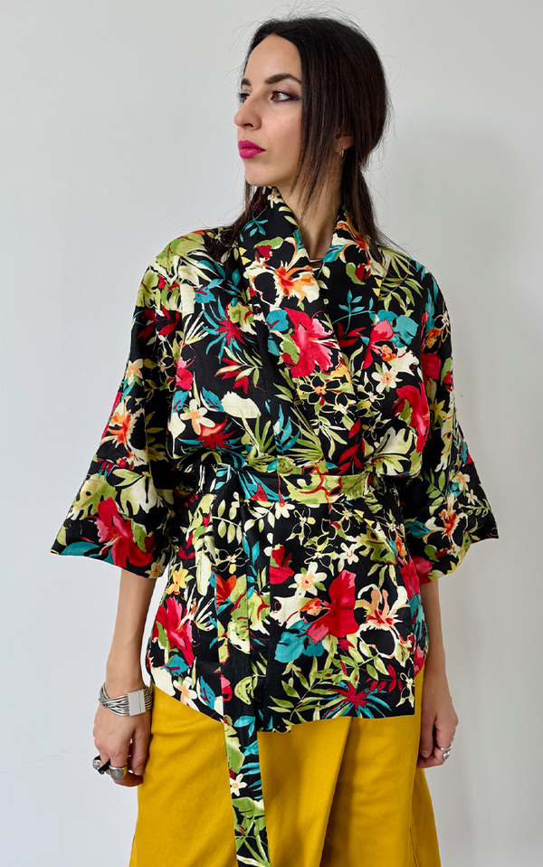 Linen Floral Kimono