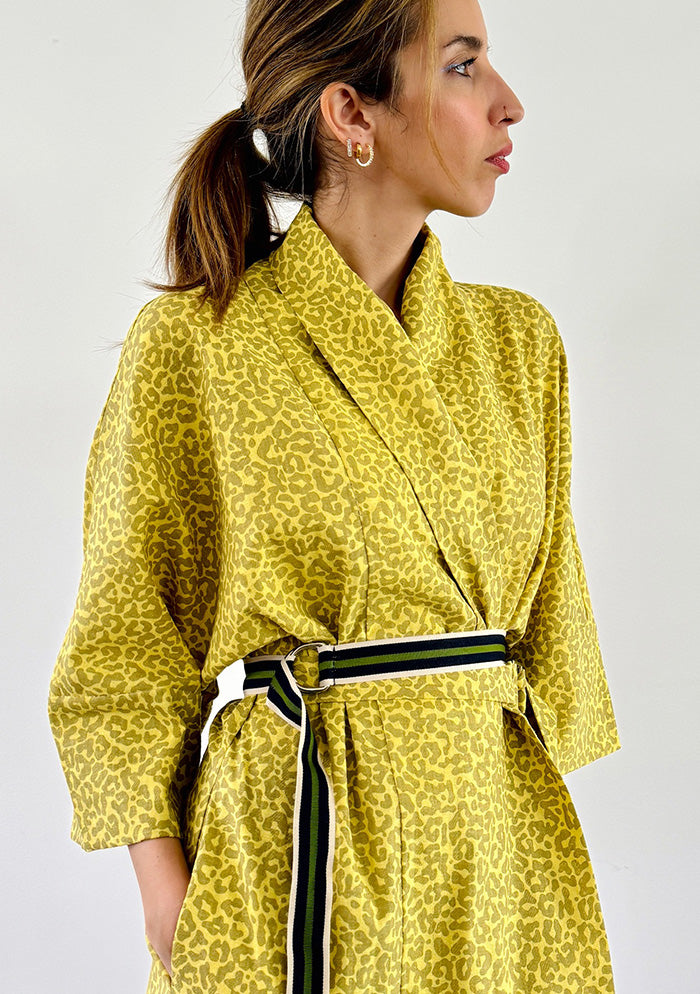 Leopard Kimono - Yellow