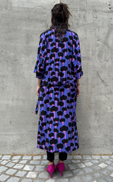 Wild Poppy Long Kimono - Violet