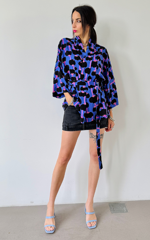 Wild Poppy Kimono - Violet