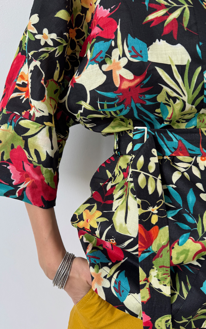 Linen Floral Kimono