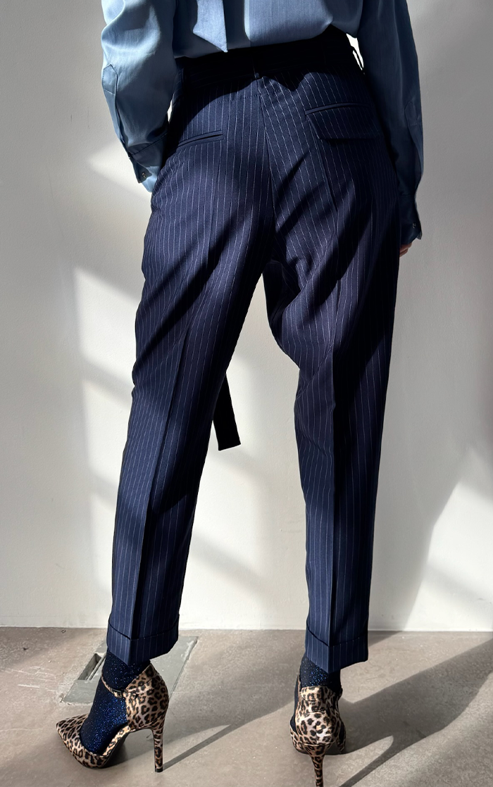 Wrap Pants - Stripe Blue