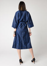 Linen Kimono - Zebra Blue