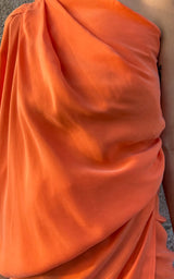 Asym Drape Dress-Orange