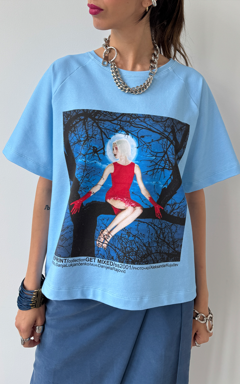 Cropped T-shirt - Blue