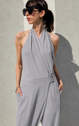 Open Back Jumpsuit - Grey