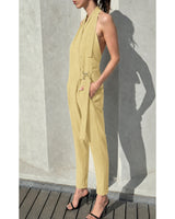 Open Back Jumpsuit - Light Yellow