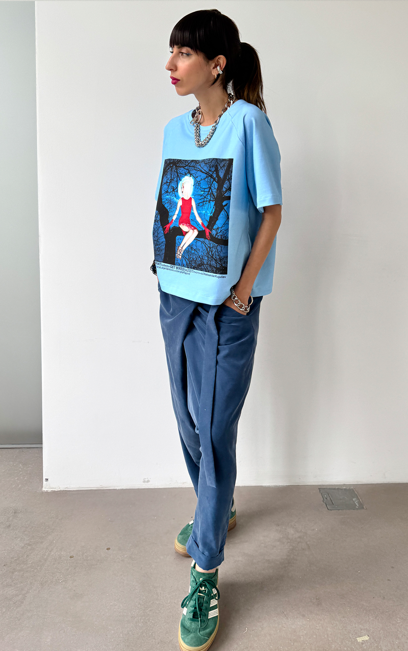 Cropped T-shirt - Blue