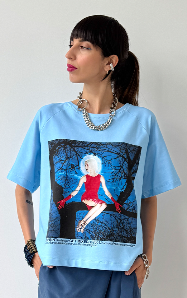 Cropped T-shirt - Blue
