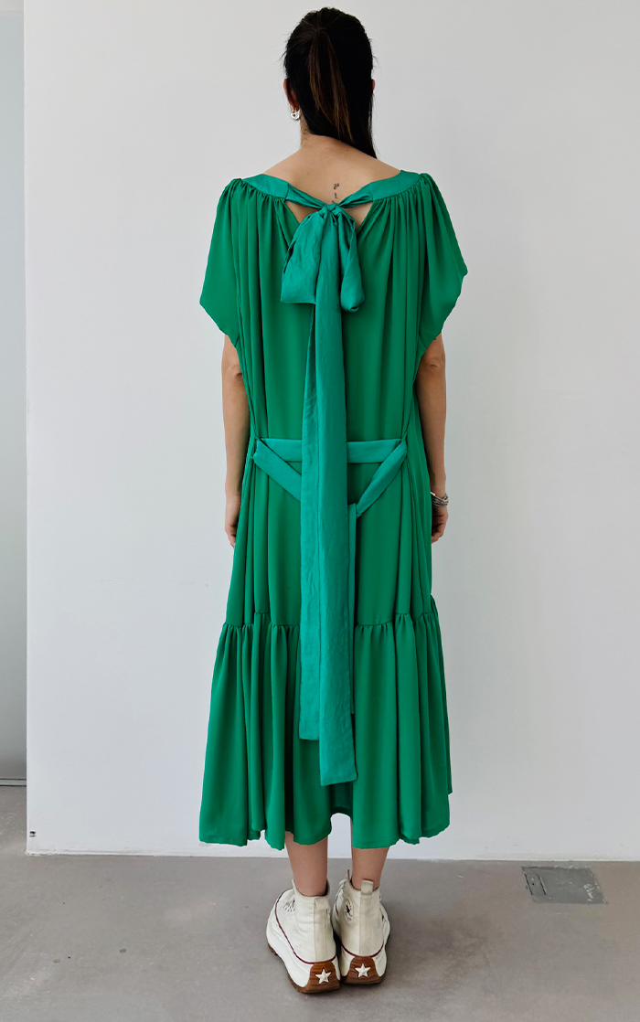 Ruffle Dress Short - Green
