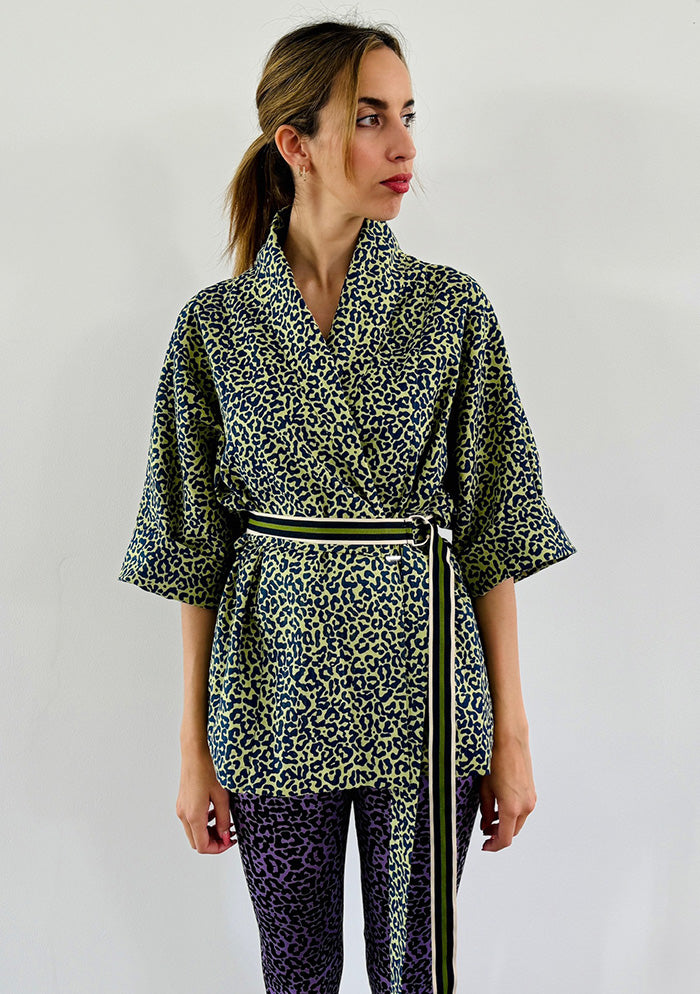 Leopard Kimono - Green