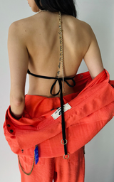 Sequin Triangle Bra - Gold