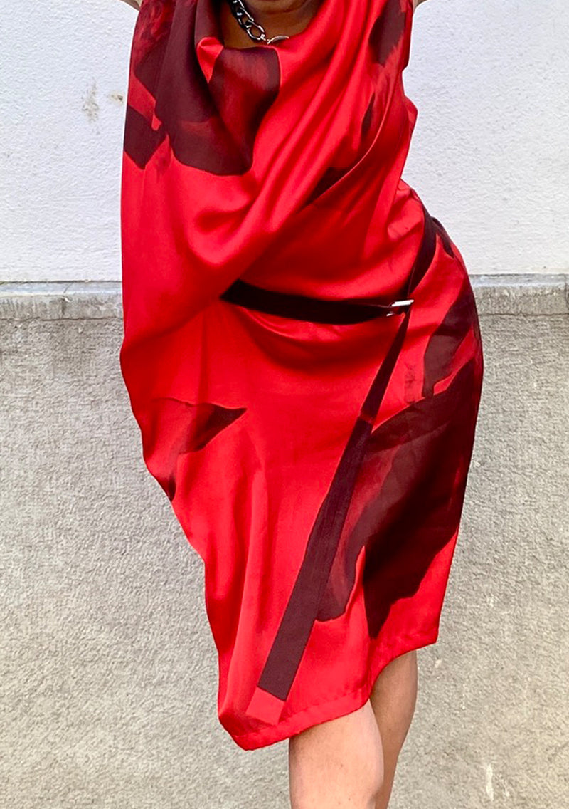 Drape Dress - Red