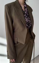Short Suit Jacket - Olive Green