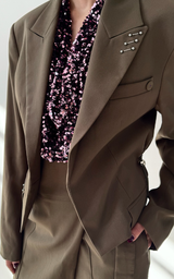 Short Suit Jacket - Olive Green