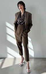 Short Suit Jacket - Olive Green