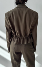 Short Suit Jacket - Olive Green