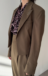 Short Suit Jacket - Olive Green