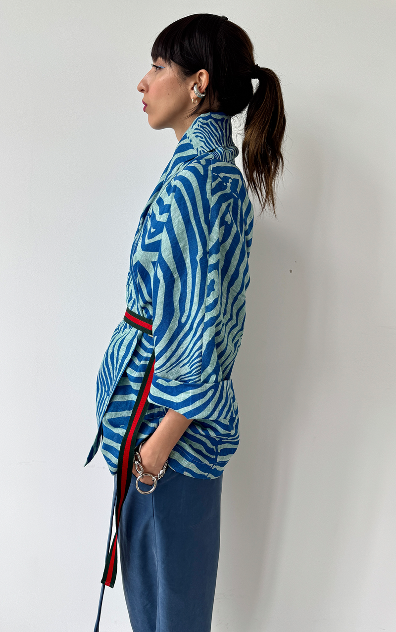 Zebra Linen Kimono