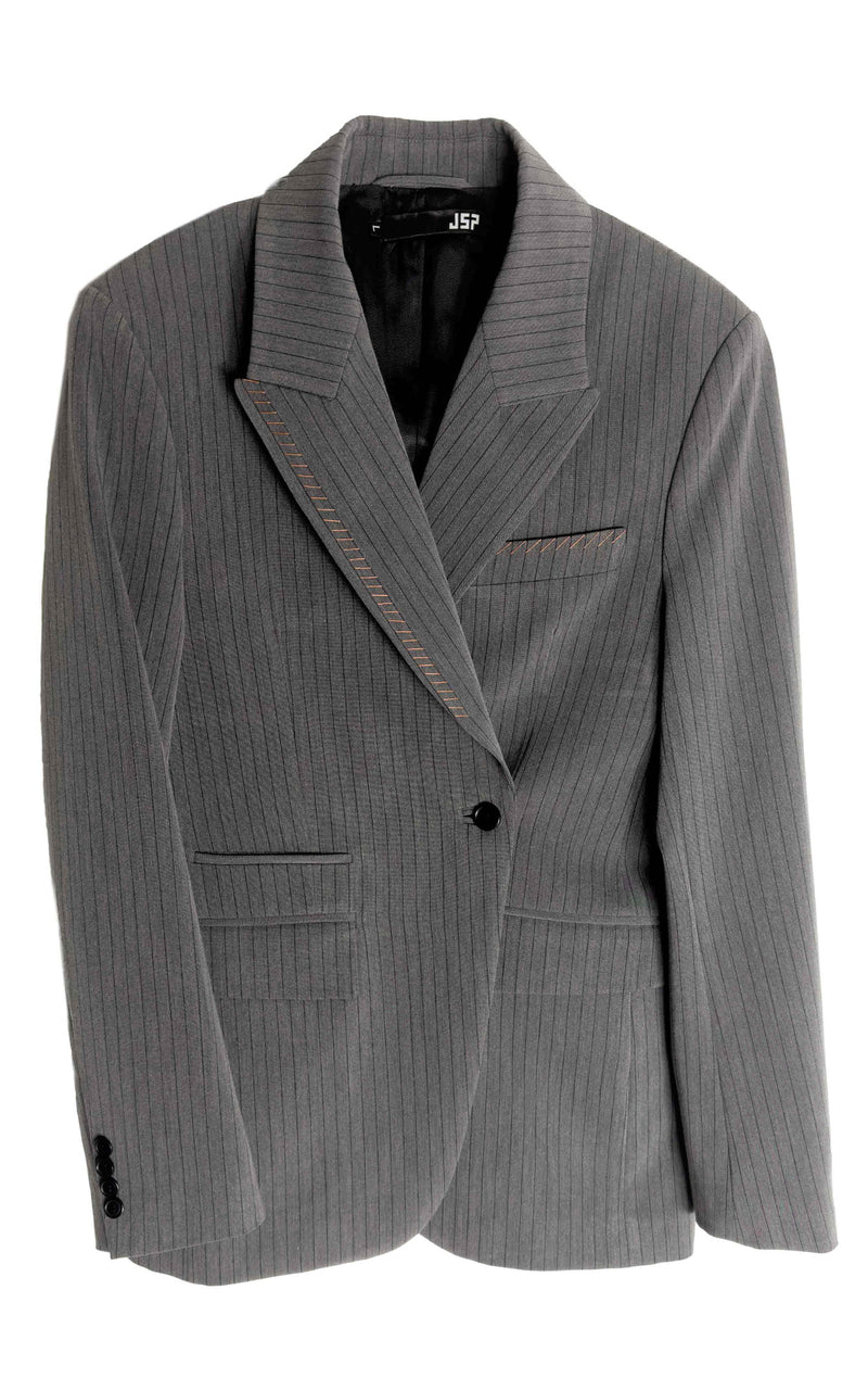 Suit Jacket - Stripe Grey